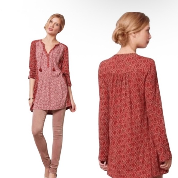 Akemi + Kin Tops - Akemi + Kin Anthropologie Red Boho Tunic